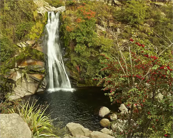 Argentina, Cordoba Province, Calamuchita Valley, Waterfall in La Cumbrecita