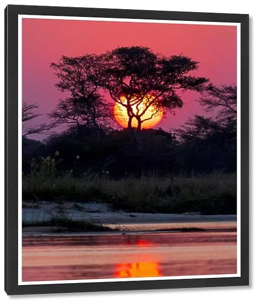 Sunset at the Okavango Delta, Botswana, Africa