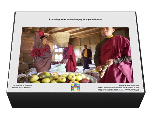 Preparing fruits at the Gangtey Gompa in Bhutan