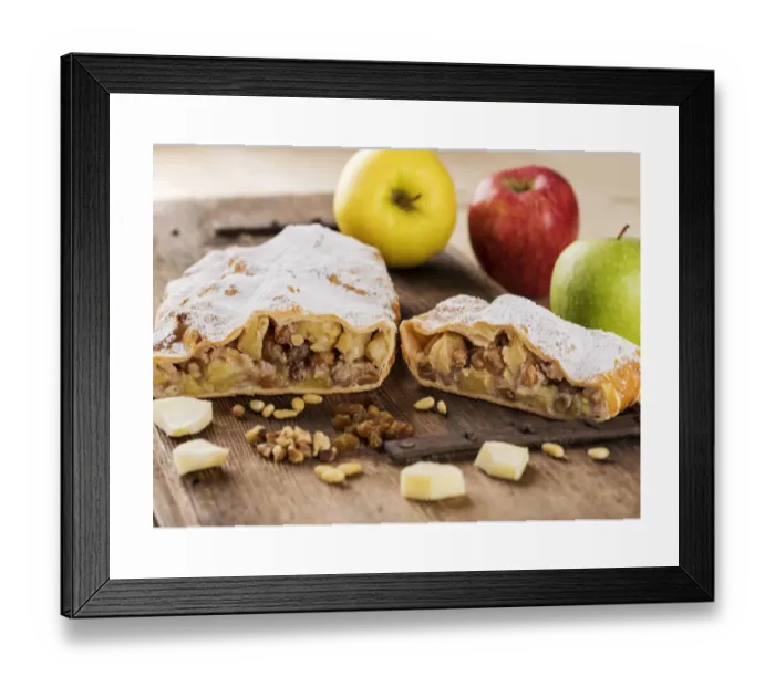 Framed Print : Print of Apple Strudel from the Dolomites Framed Print : Print of Apple Strudel from the Dolomites