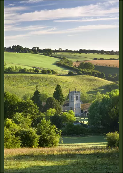 Naunton church, nestled in the beautiful rolling Cotswolds countryside, Gloucestershire