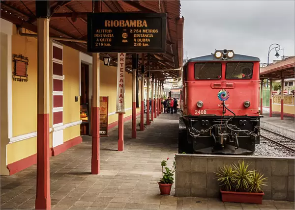 Train at Railway Station in Riobamba, Chimborazo Province, Ecuador