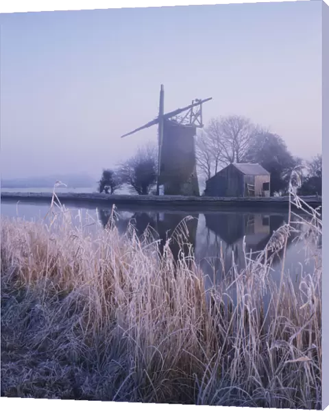 Oby Mill in Frost, River Bure, Norfolk, England