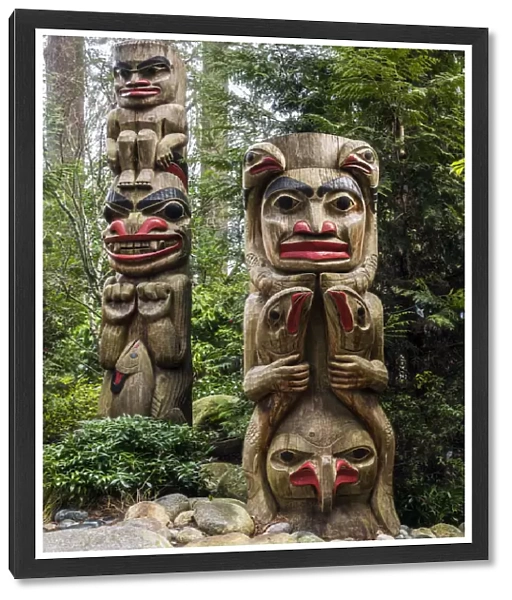 Totem poles at Capilano Suspension Bridge Park, Vancouver, British Columbia, Canada