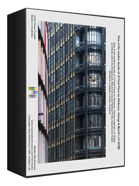 View of the modern facade of 10 Fleet Place by Skidmore, Owings & Merrill LLP (SOM)