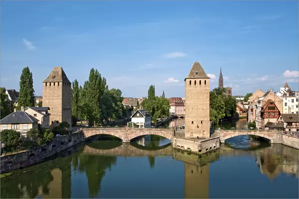 Ponts Couverts and river Ill, Strasbourg, Alsace, France