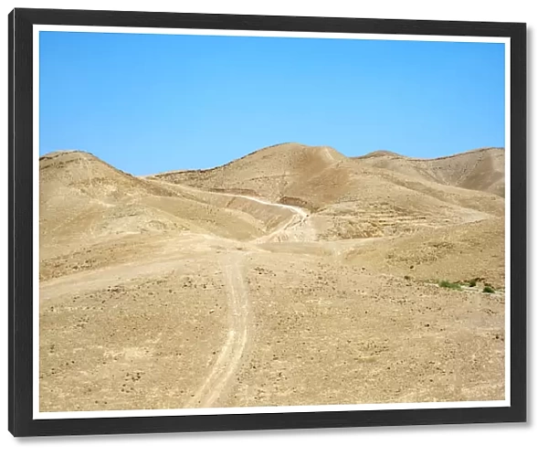 Palestine, West Bank, Jericho. Judean desert landscape near Wadi Quelt