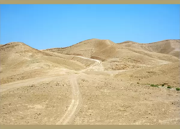 Palestine, West Bank, Jericho. Judean desert landscape near Wadi Quelt