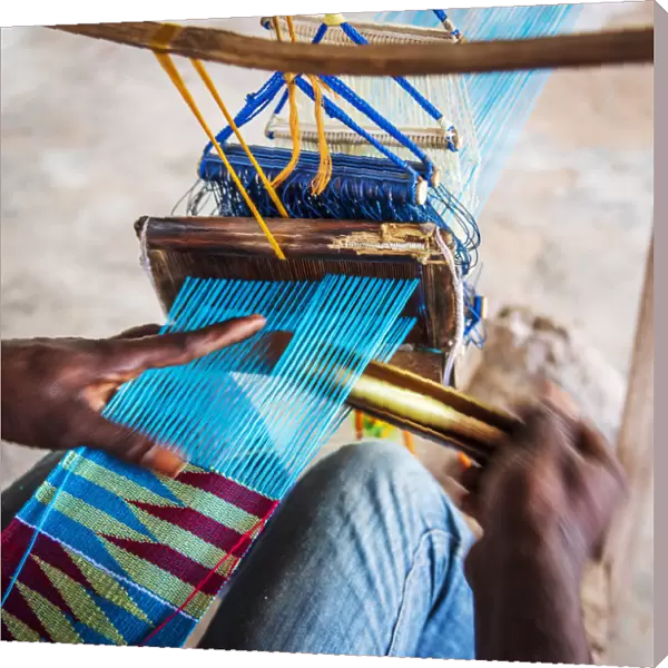 Africa, Ghana, Volta Region. In the Kente weavers village