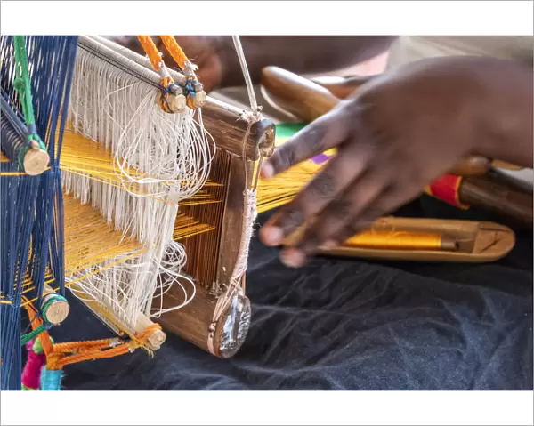 Africa, Ghana, Volta Region. In the Kente weavers village