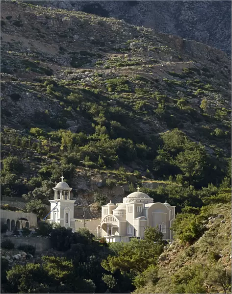 Monastery and Rouvas Canyon, Zaros, Crete, Greece, Europe