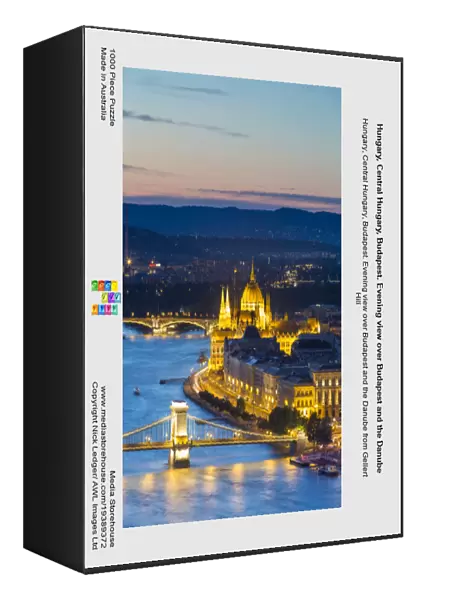 Hungary, Central Hungary, Budapest. Evening view over Budapest and the Danube