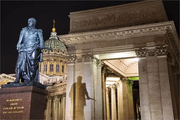 Statue of Barclay de Tolly in front of the Kazan Cathedral, Saint Petersburg, Russia