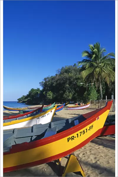 Fishing boats on Crash Boat Beach, Aguadilla, Puerto Rico, Caribbean