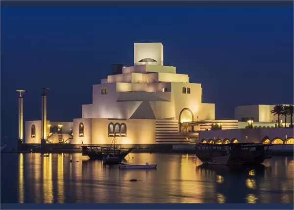 Night view of Museum of Islamic Art, Doha, Qatar