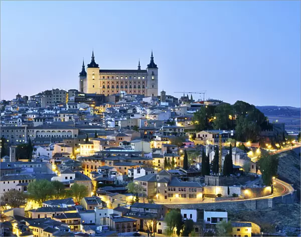Toledo and the Alcazar at twilight, a Unesco World Heritage Site. Castilla la Mancha