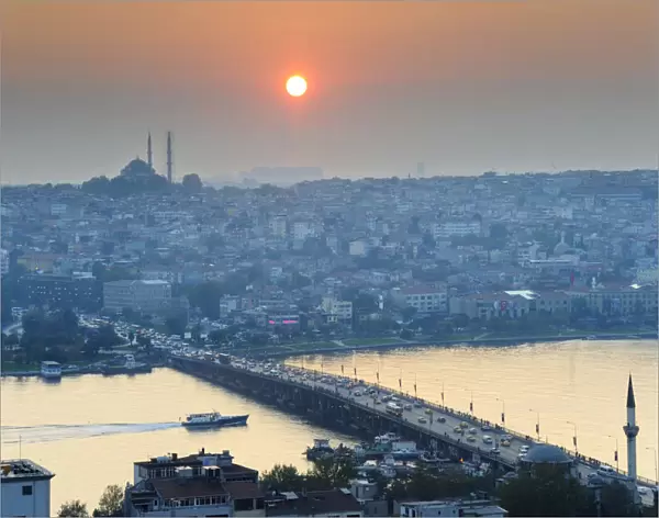 Istanbul and the Golden Horn at sunset. Turkey