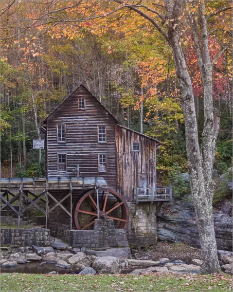 Glade Grist Mill in Autumn, Babcock State Park, West Virginia, USA