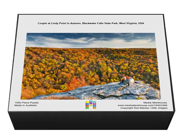 Couple at Lindy Point in Autumn, Blackwater Falls State Park, West Virginia, USA