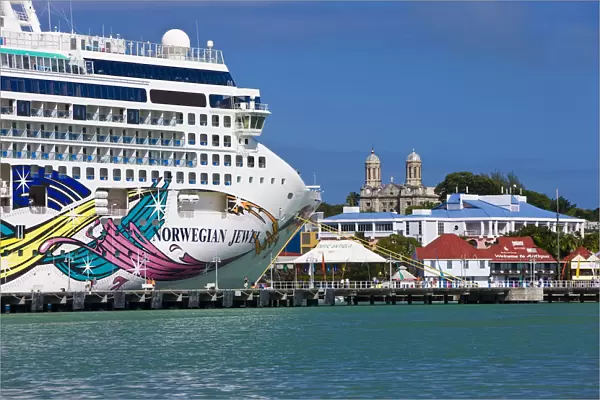Caribbean, Antigua, Cruise Ship docked in St. Johns Town