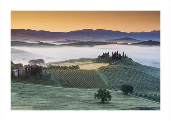 Belvedere at Sunrise, Val d Orcia, Tuscany, Italy