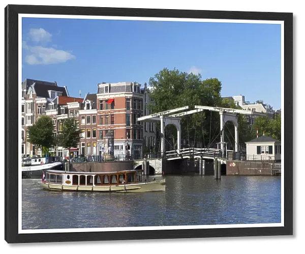 Boat on Amstel River, Amsterdam, Netherlands