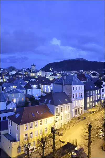 Bergens Old Town at twilight. Bergen, Norway