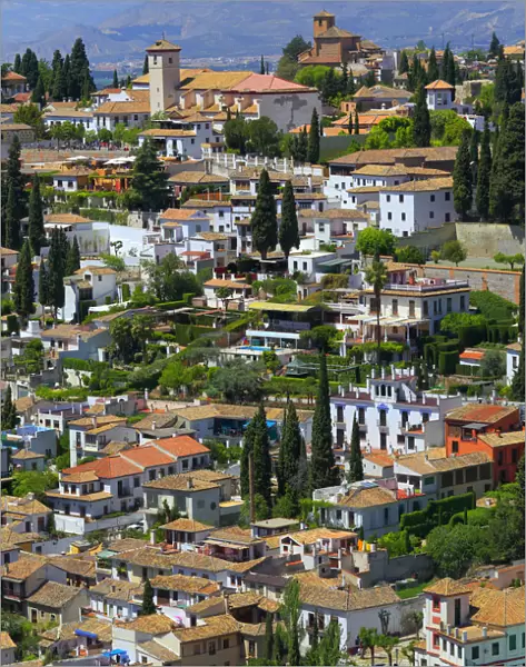 Cityscape from Alhambra, Granada, Andalusia, Spain