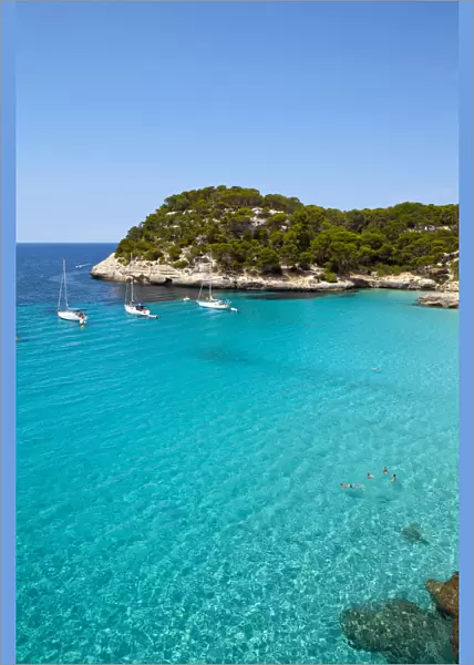 The idyllic Cala Mitjana, Menorca, Balearic Islands, Spain