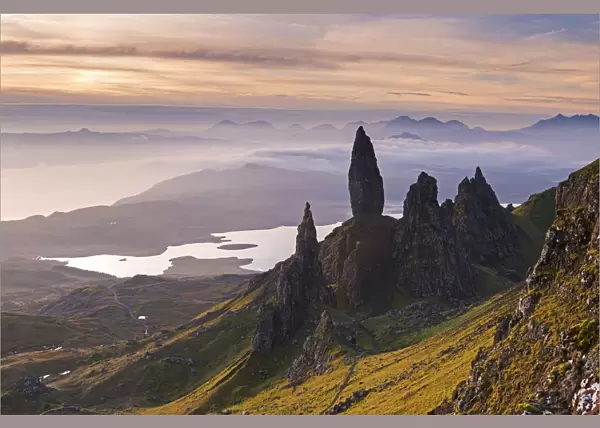 Spectacular mountain scenery at the Old Man of Storr on the Isle of Skye, Scotland, UK
