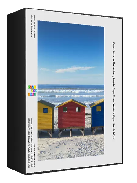 Beach huts on Muizenburg beach, Cape Town, Western Cape, South Africa