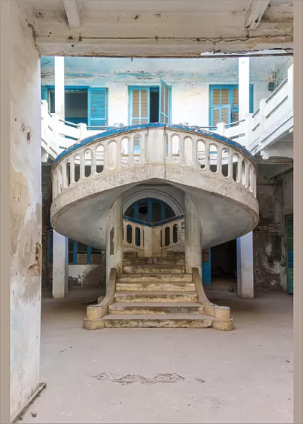 Africa, Senegal, Saint-Louis. An abandoned colonial building