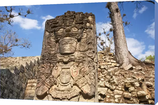 Honduras, Copan Ruinas, Copan Ruins, West Court, Stela P