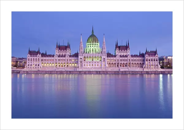 Hungary, Budapest, Parliament and Danube River