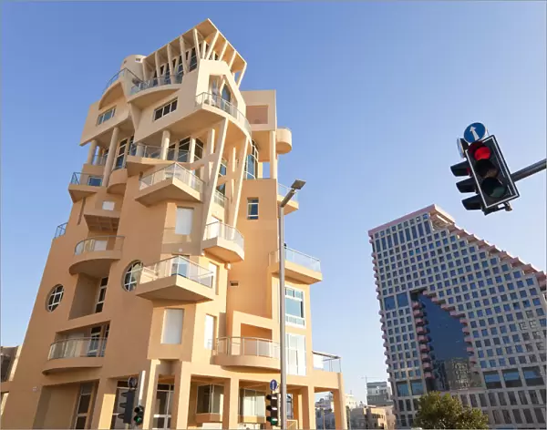 Israel, Tel Aviv, modern architecture along the beachfront