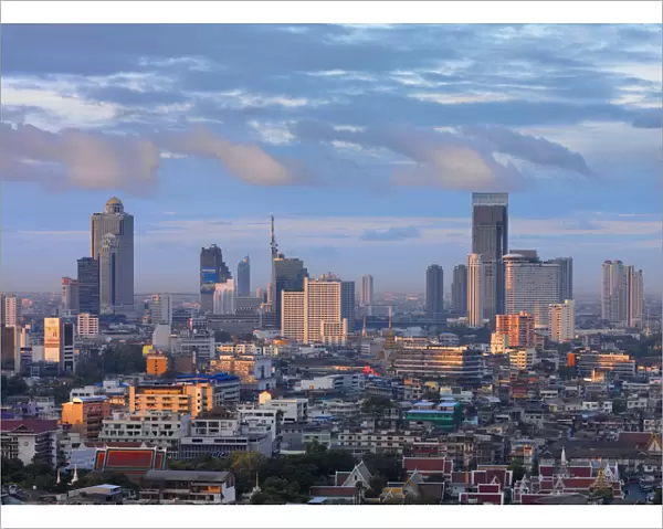 Thailand, Bangkok, Overview of city skyline at dusk