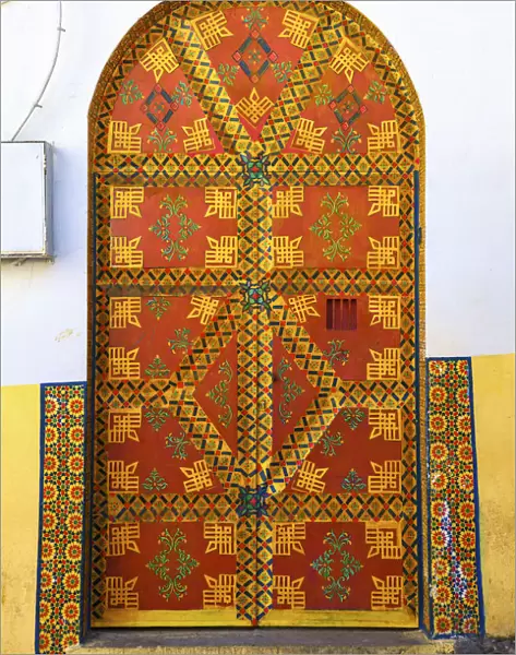 Traditional Moroccan Decorative Door, Tangier, Morocco, North Africa
