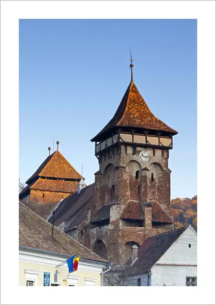 Old fortified Saxon church nr. Medias, Transylvania, Romania