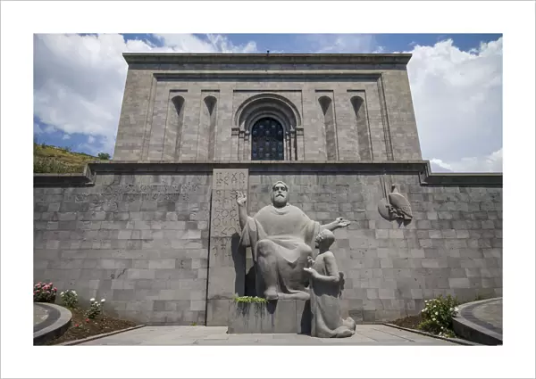 Armenia, Yerevan, Matenadaran Library, statue of St