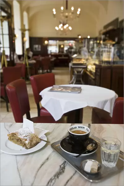 Apple Strudel and Coffee, Cafe Diglas, Vienna, Austria