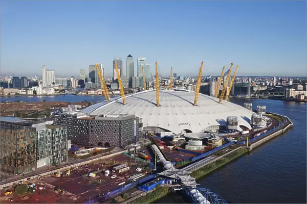 England, London, O2 Arena and Docklands Skyline