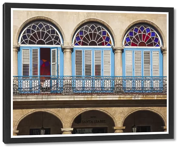 Cuba, Havana, Havana Vieje, Plaza Vieja, Colonial building details