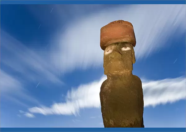 South America, Chile, Rapa Nui, Isla de Pascua (Easter Island), Moai statue Ahu Ko