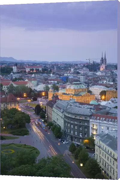 Croatia, Zagreb, City and Croatian National Theater