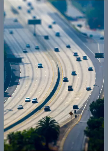 USA, California, Los Angeles, Route 101 and Downtown