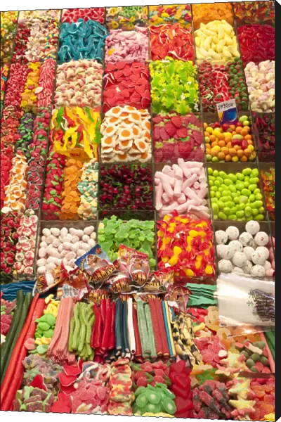 Sweets for sale, La Boqueria Market, Barcelona, Spain