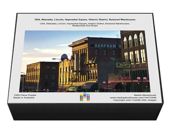 USA, Nebraska, Lincoln, Haymarket Square, Historic District, Restored Warehouses