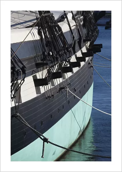 USA, Maryland, Baltimore, Inner Harbor, USS Constellation, historic ship