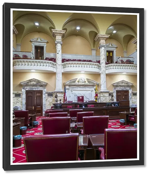 USA, Maryland, Annapolis, Maryland State House, Maryland State Senate Chamber
