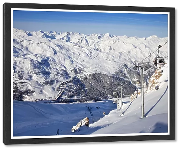 Meribel ski resort (1450m) in the Three Valleys, Les Trois Vallees, Savoie, French Alps